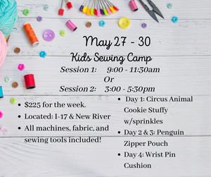 Sewing Camp May 27 - 30