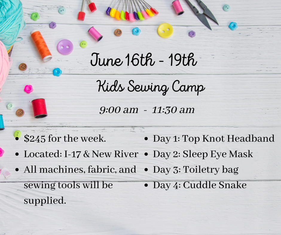 Sewing Camp June 16 - 19